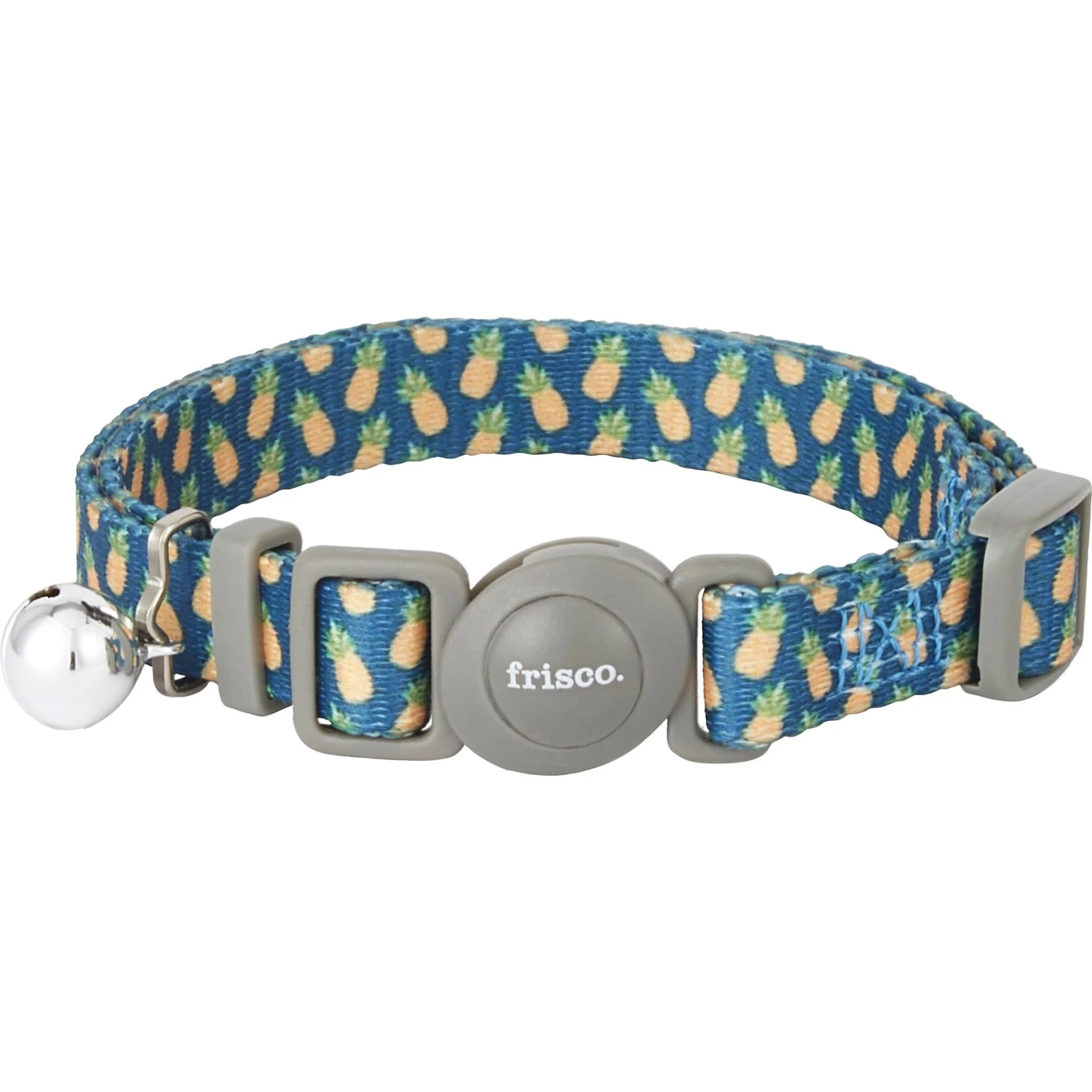 Frisco Pineapple Polyester Breakaway Cat Collar With Bell 3 Frisco Pineapple Polyester Breakaway Cat Collar With Bell