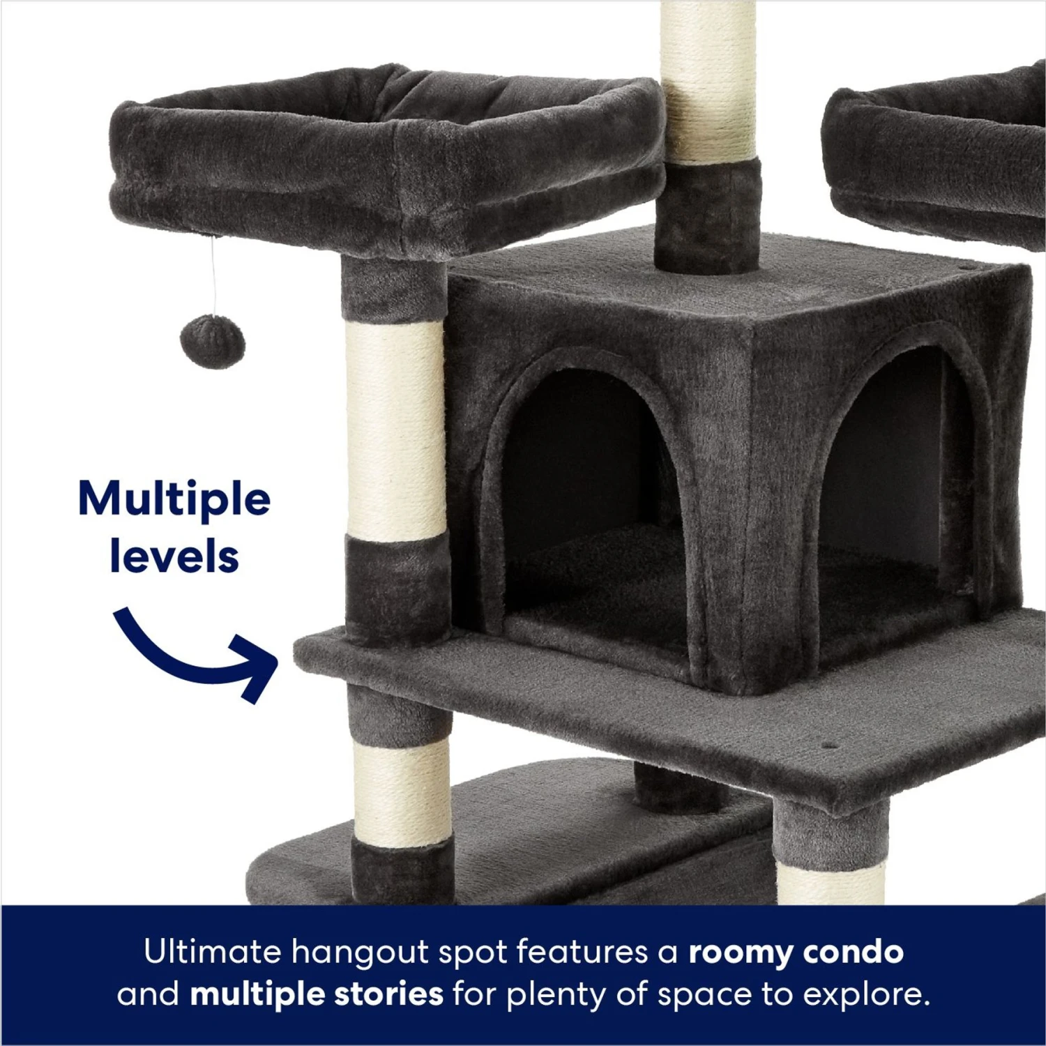 Frisco 68-in Faux Fur Cat Tree & Condo 5 Frisco 68-in Faux Fur Cat Tree & Condo - Image 3