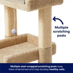 Frisco 32-in Real Carpet Wooden Cat Tree With Toy -Frisco 208920 PT3. AC SS1800 V1667228600