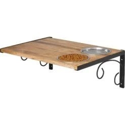 Frisco Wooden Wall Mounted Stainless Steel Cat Feeding Station With Bowl -Frisco 213784 PT4. AC SS1800 V1599240370
