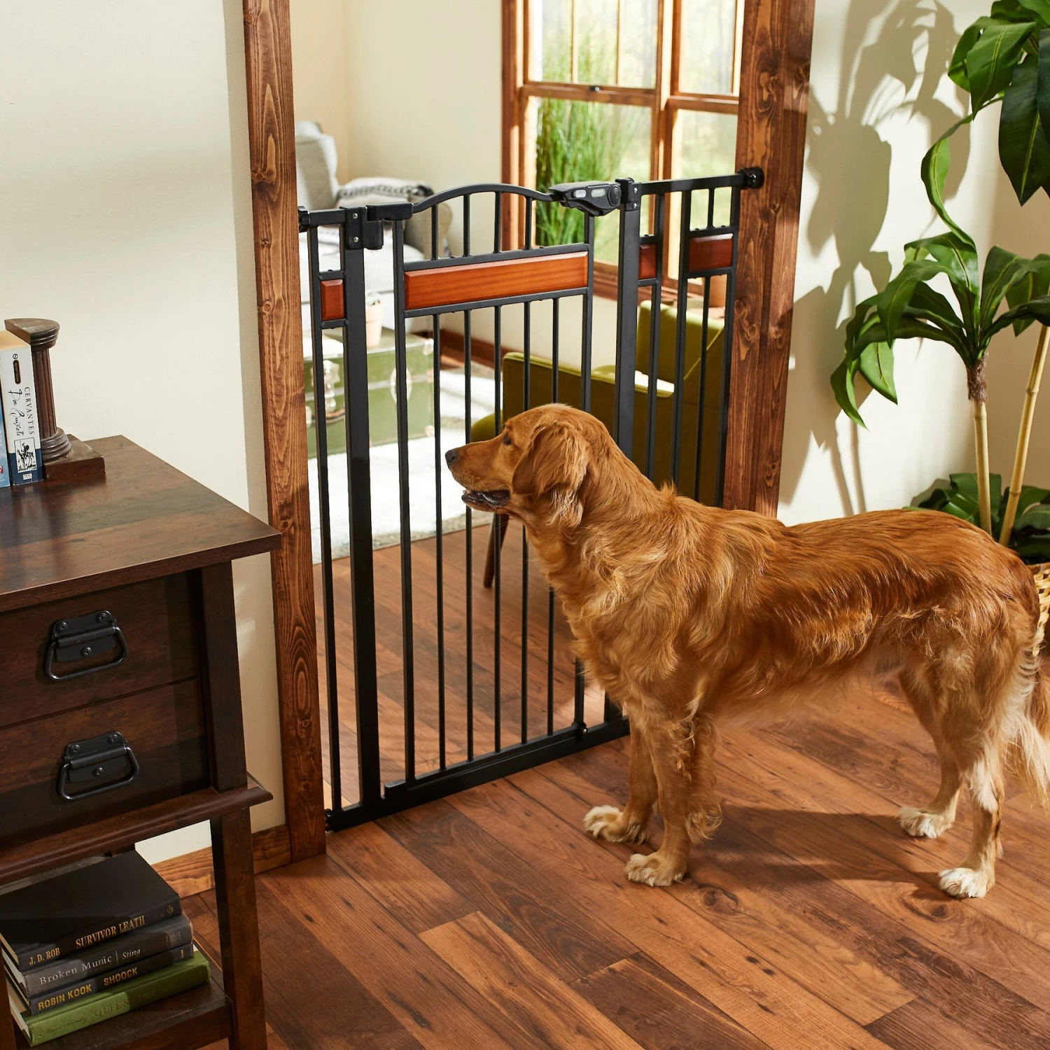 Frisco Wood Accents Extra Tall Auto-close Dog Gate 2 Frisco Wood Accents Extra Tall Auto-close Dog Gate