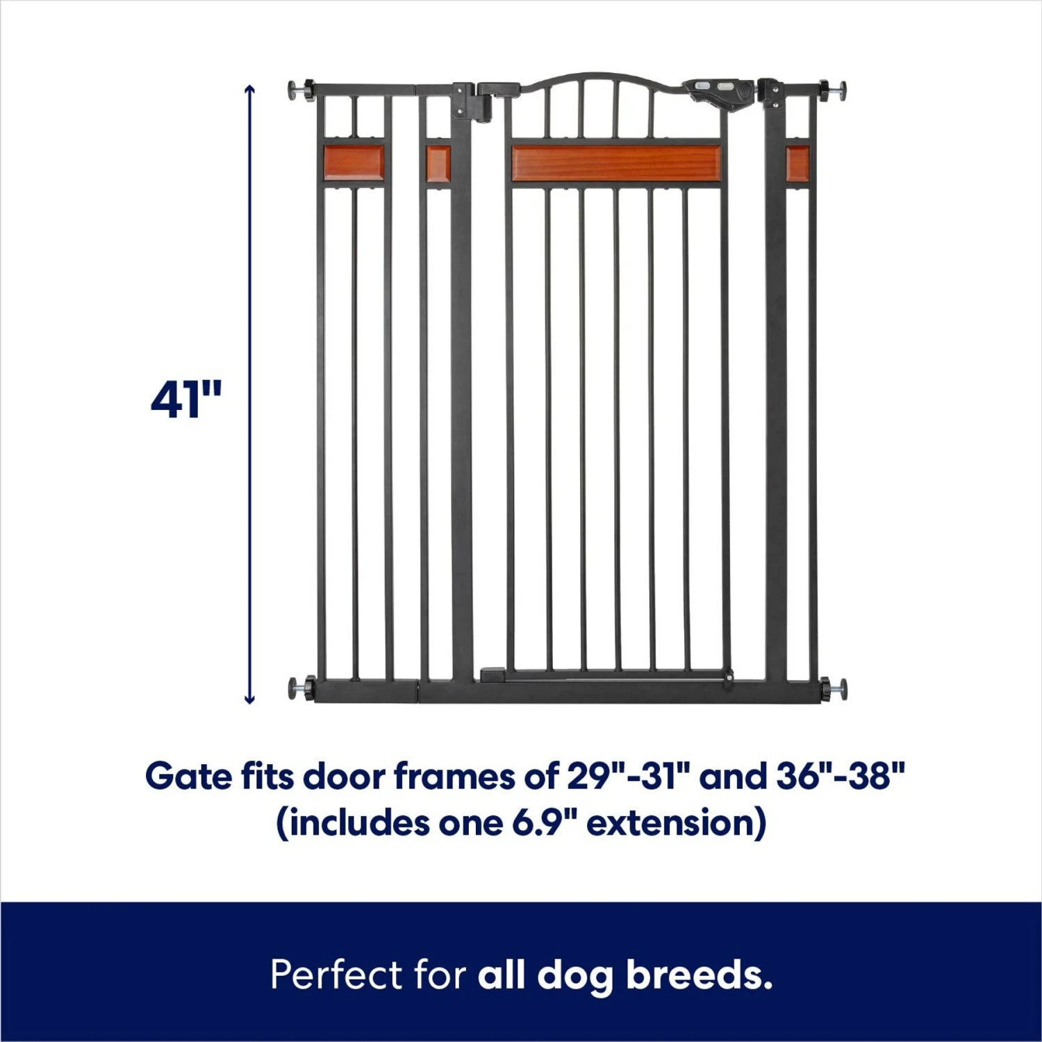 Frisco Wood Accents Extra Tall Auto-close Dog Gate 3 Frisco Wood Accents Extra Tall Auto-close Dog Gate - Image 2