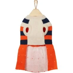 Frisco Pom Pom Bow Striped Dog & Cat Sweater Dress -Frisco 223722 PT4. AC SS1800 V1599508586
