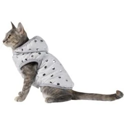 Frisco Mediumweight Silver Polka Dotted Insulated Dog & Cat Coat -Frisco 224017 PT2. AC SS1800 V1600266087