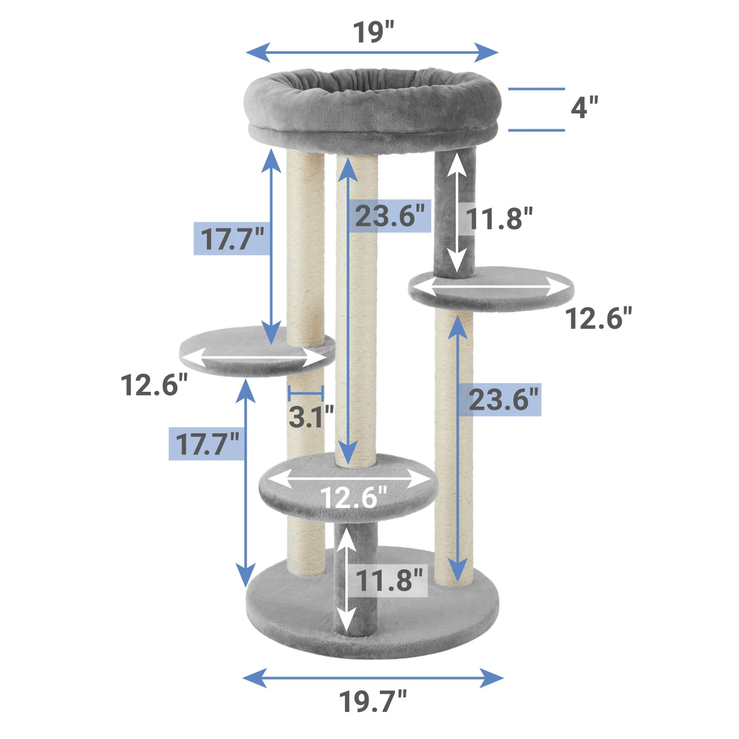 Frisco 41-in Faux Fur Cat Tree 4 Frisco 41-in Faux Fur Cat Tree - Image 2