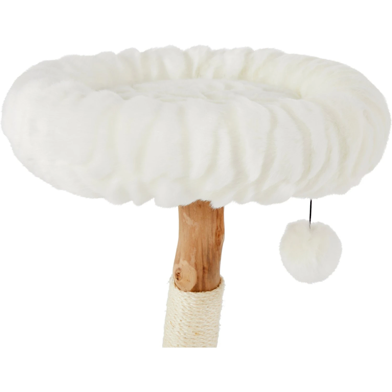 Frisco Natural Wood Modern Cat Tree With Toy, Ivory, Small 7 Frisco Natural Wood Modern Cat Tree With Toy, Ivory, Small - Image 5