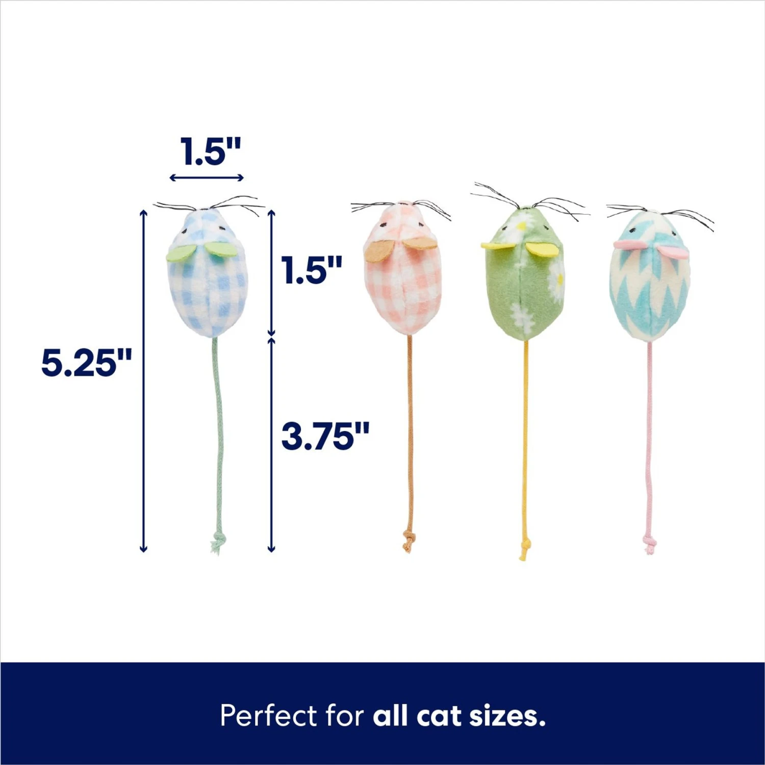 Frisco Easter Mice Cat Toy With Catnip, 4 Count 4 Frisco Easter Mice Cat Toy With Catnip, 4 Count - Image 2