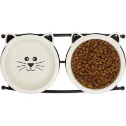 Frisco Cat Face Non-skid Elevated Double Ceramic Cat Bowl 13 Frisco Cat Face Non-skid Elevated Double Ceramic Cat Bowl -Frisco 256113 PT5. AC SS1800 V1615311146
