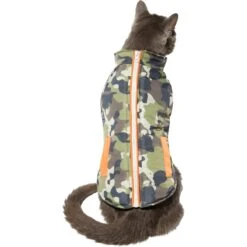 Frisco Mediumweight Camo Print Insulated Dog & Cat Zippered Coat, Green -Frisco 268295 PT2. AC SS1800 V1628741254