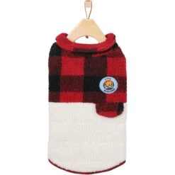 Frisco Mediumweight Red Plaid Insulated Dog & Cat Sherpa Coat -Frisco 268320 PT4. AC SS1800 V1628741540