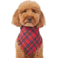 Frisco Red/Green Plaid Dog & Cat Flannel Bandana -Frisco 276201 PT3. AC SS1800 V1637654789