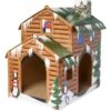 Frisco Holiday Log Cabin Cardboard Cat House -Frisco 287287 MAIN. AC SS1800 V1694814356