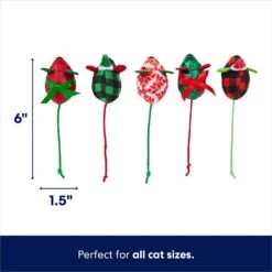 Frisco Holiday Mice Cat Toy With Catnip, 5 Count -Frisco 287307 PT1. AC SS1800 V1694809430