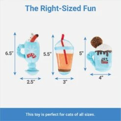Frisco Holiday Winter Drinks Plush Cat Toy With Catnip, 3 Count -Frisco 287339 PT1. AC SS1800 V1637705014