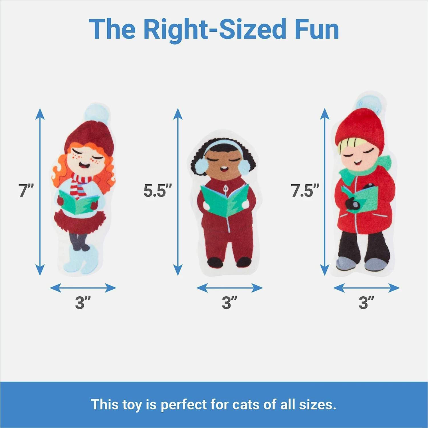 Frisco Holiday Carolers Plush Cat Toy With Catnip, 3 Count 4 Frisco Holiday Carolers Plush Cat Toy With Catnip, 3 Count - Image 2