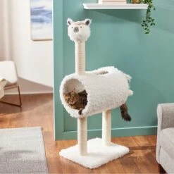 Frisco Animal Series Cat Tunnel With Scratching Post, Llama