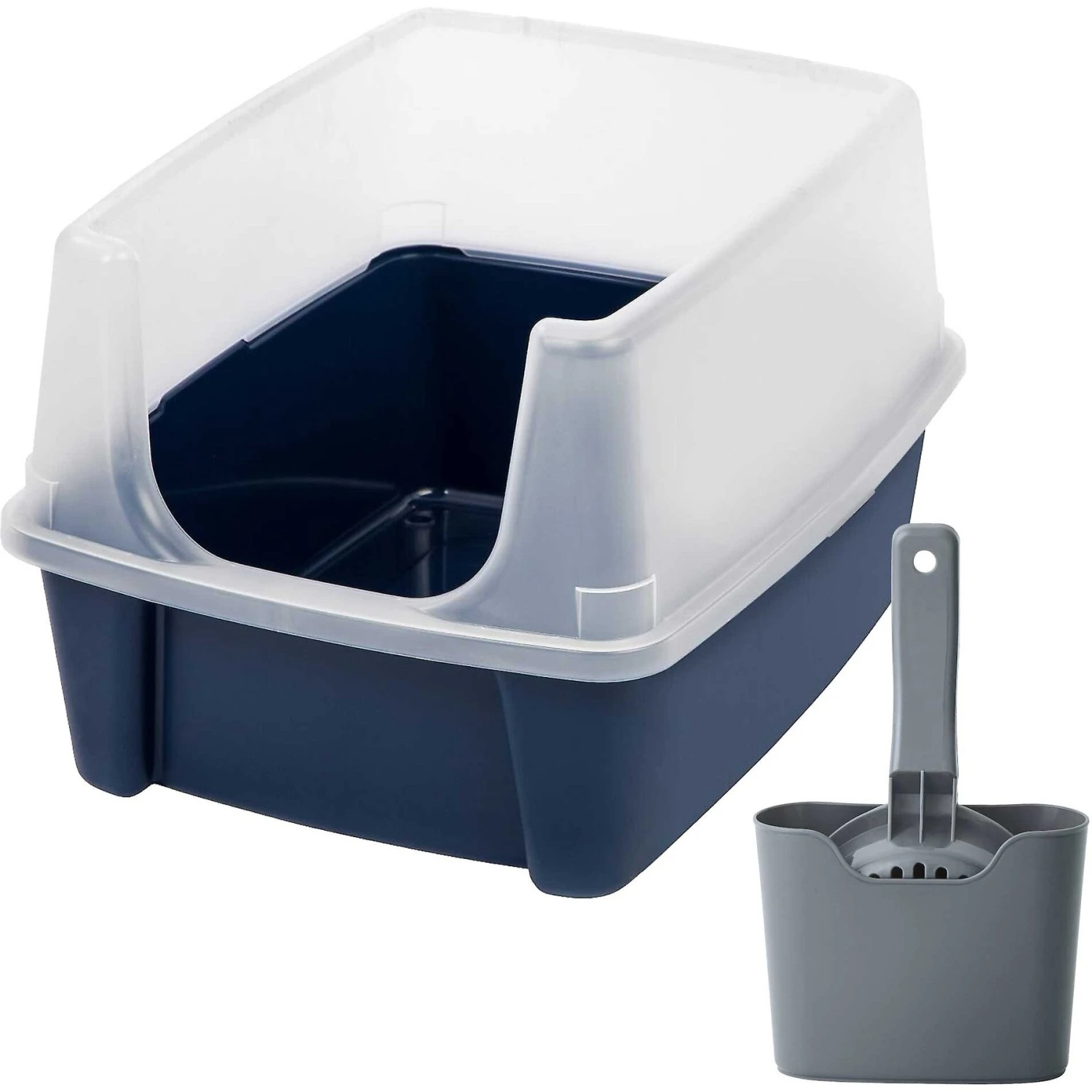 Frisco Plastic Litter Scooper With Caddy & IRIS USA Open Top Litter Box With Scatter Shield 3 Frisco Plastic Litter Scooper With Caddy & IRIS USA Open Top Litter Box With Scatter Shield