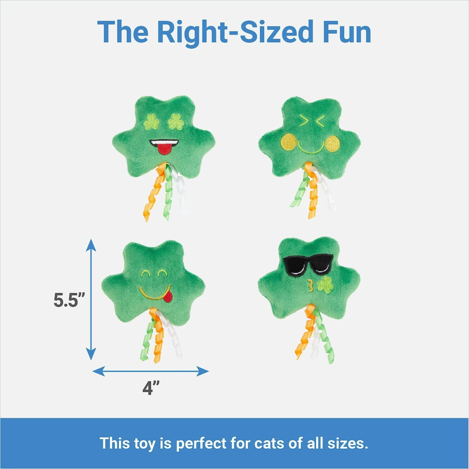 Frisco St. Patrick's Shamrock Plush Cat Toy With Catnip 4 Frisco St. Patrick's Shamrock Plush Cat Toy With Catnip - Image 2