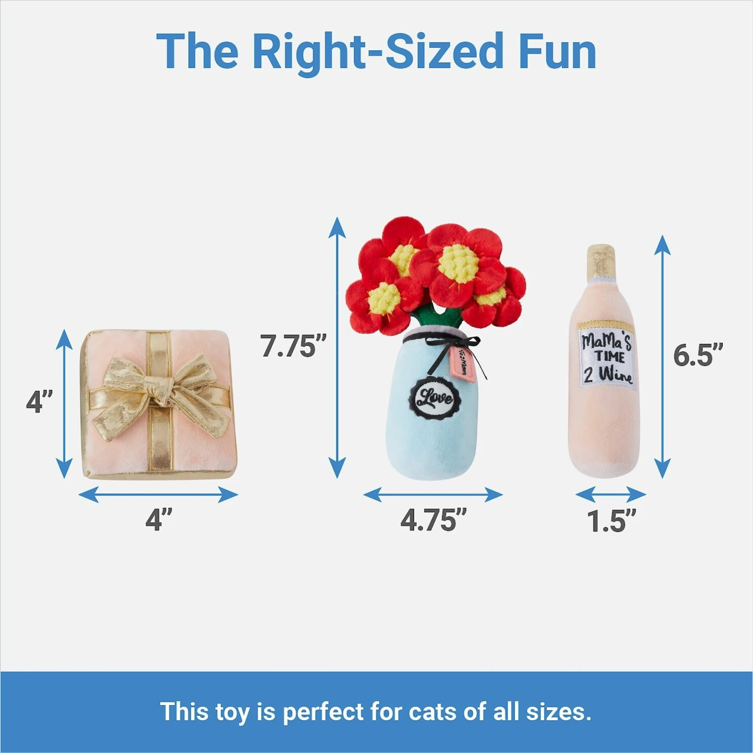 Frisco Mother's Day Gifts Plush Cat Toy With Catnip, 3 Count 4 Frisco Mother's Day Gifts Plush Cat Toy With Catnip, 3 Count - Image 2