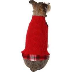 Frisco Plaid Cable Knit Dog & Cat Sweater 10 Frisco Plaid Cable Knit Dog & Cat Sweater -Frisco 353611 PT2. AC SS1800 V1659007313