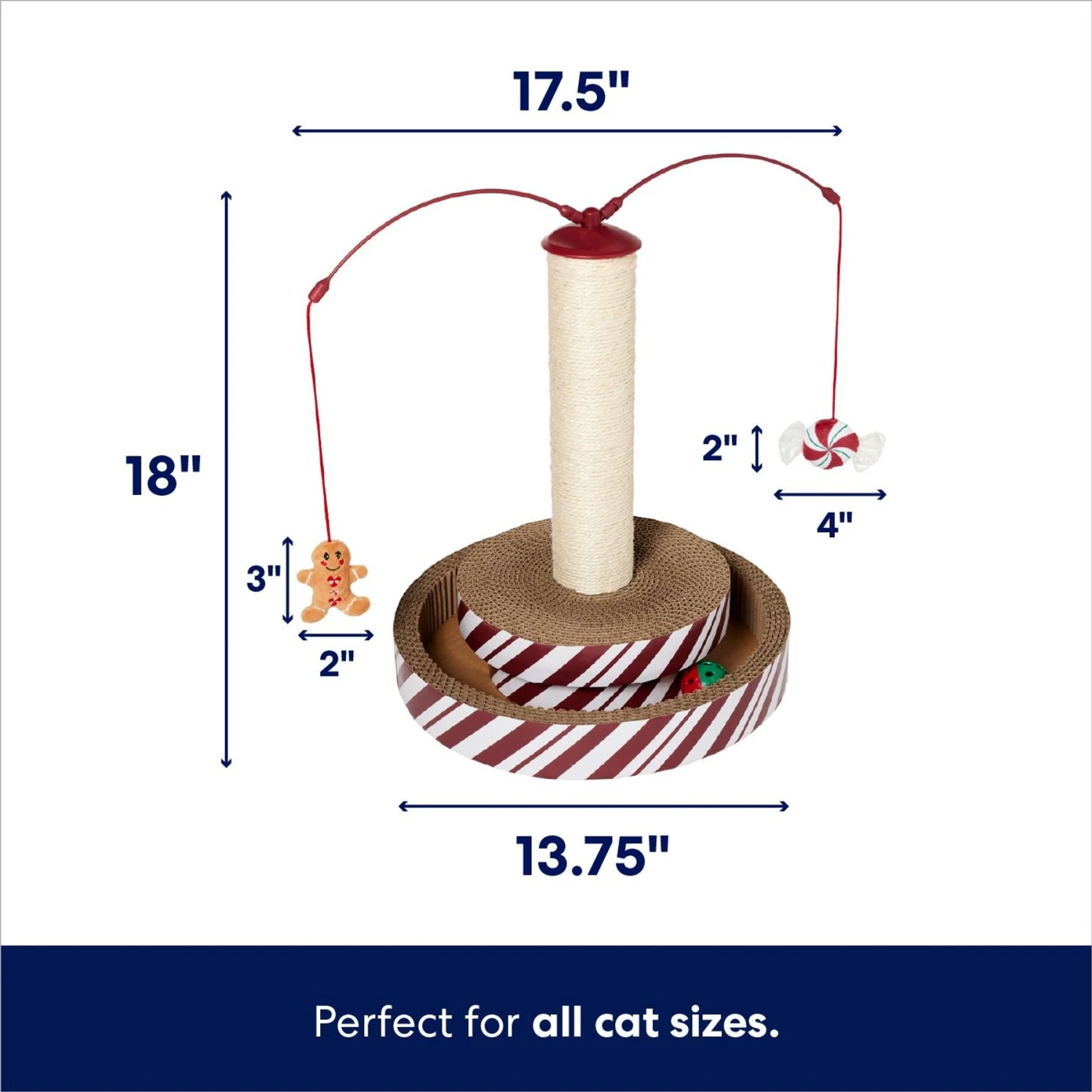 Frisco Holiday Gingerbread Interactive Cat Scratcher Cat Toy With Catnip 4 Frisco Holiday Gingerbread Interactive Cat Scratcher Cat Toy With Catnip - Image 2
