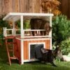 Frisco Outdoor Wooden Cat House With Balcony & Step Ladder -Frisco 361012 MAIN. AC SS1800 V1659972526