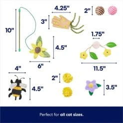 Frisco Spring Plush, Teaser, Ball & Tunnel Variety Pack Cat Toy With Catnip, 10 Count -Frisco 541590 PT2. AC SS1800 V1672936931