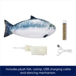 Frisco Interactive Flopping Fish Electronic Cat Toy With Catnip 10 Frisco Interactive Flopping Fish Electronic Cat Toy With Catnip -Frisco 632798 PT2. AC SS1800 V1691073666
