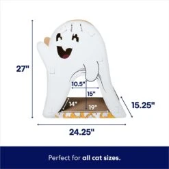 Frisco Halloween Cutie Ghost Cardboard Cat House With Catnip -Frisco 668358 PT1. AC SS1800 V1689350666