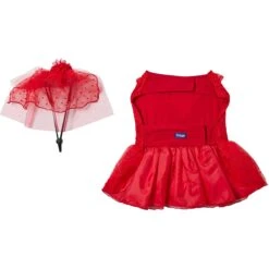 Frisco Red Ruffle Dog & Cat Dress + Headpiece -Frisco 707286 PT5. AC SS1800 V1689277340