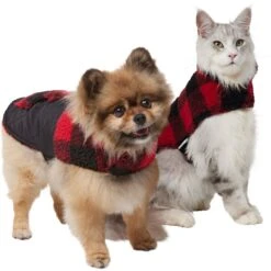 Frisco Reversible Medium Weight Boulder Plaid Dog & Cat Coat