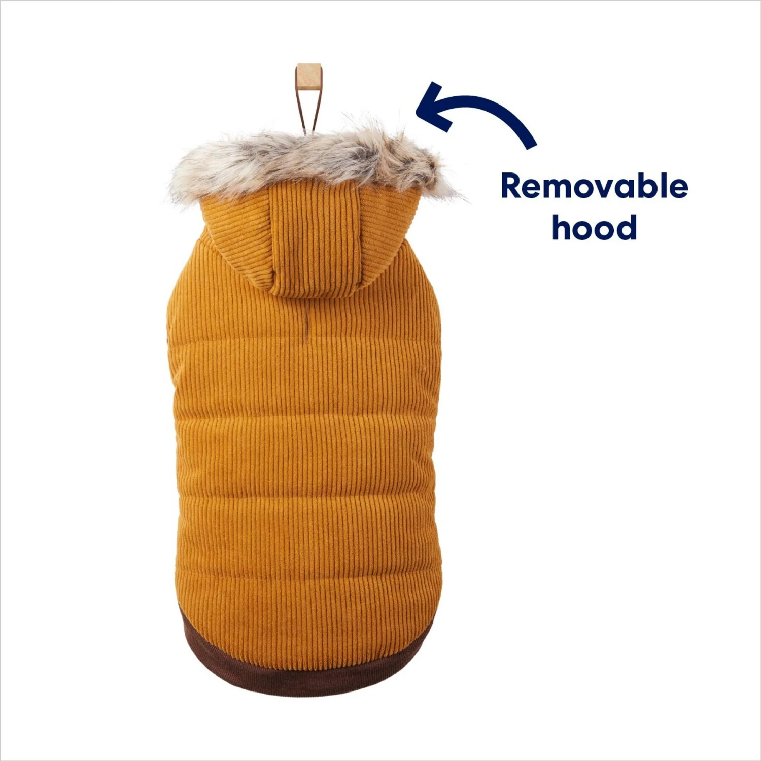 Frisco Heavy Weight Lux Corduroy Insulated Dog & Cat Coat With Fur Trimmed Hood 6 Frisco Heavy Weight Lux Corduroy Insulated Dog & Cat Coat With Fur Trimmed Hood - Image 4