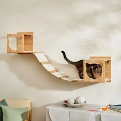 Frisco Cushioned Wall Mounted Cat Wall Shelf & Frisco Cat Silhouette With Bridge Wall Mounted Cat Wall Shelves -Frisco 785550 PT5. AC SS1800 V1677600274