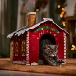 Frisco Holiday Christmas Tree Cardboard Cat House & Frisco Holiday Santa's Workshop Cardboard Cat House -Frisco 986190 PT8. AC SS1800 V1698258406